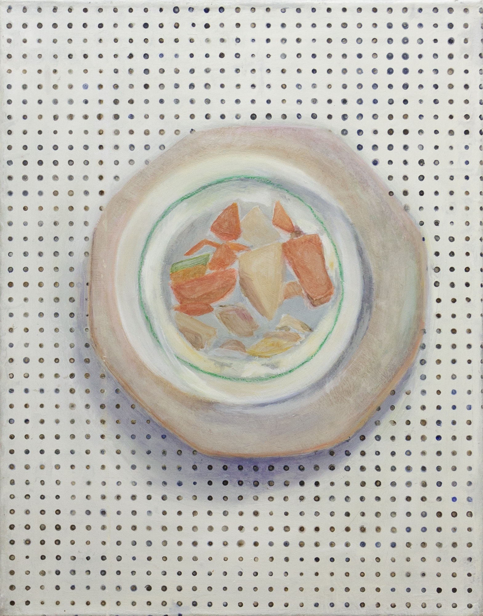 Priscilla Gils - Stones in a plate on a plate on a canvas, 2021