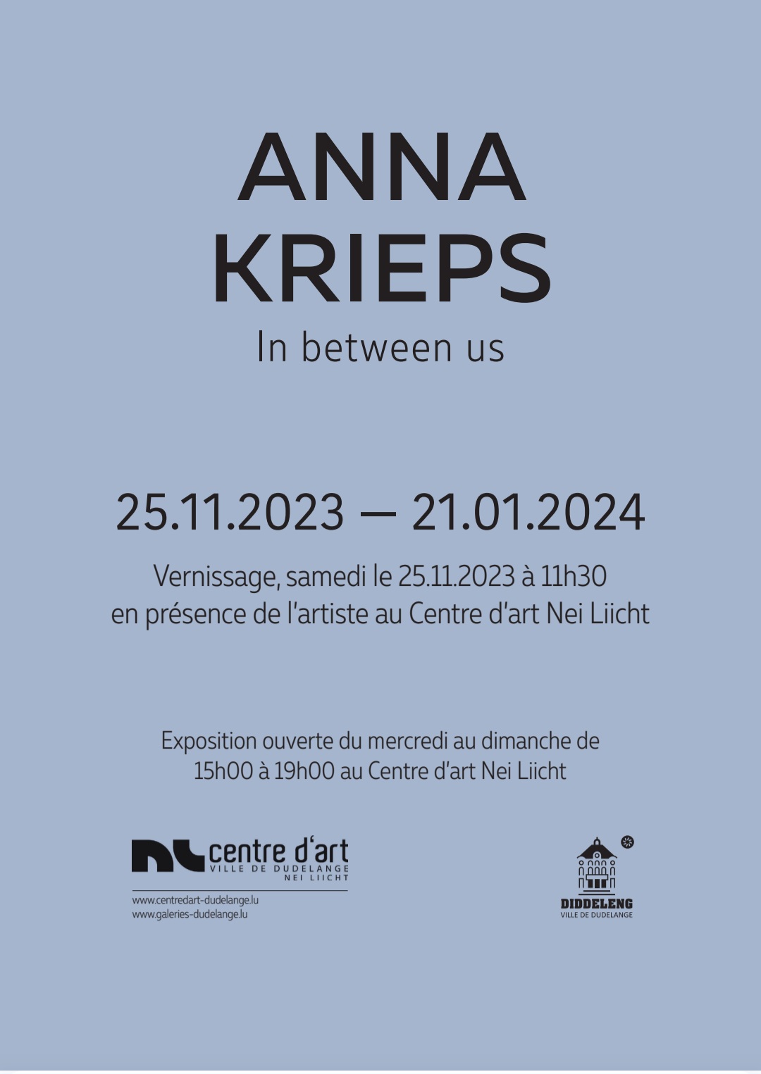 Anna Krieps: Exposition personnelle au Centre d'art Nei Liicht, Dudelange (LU)